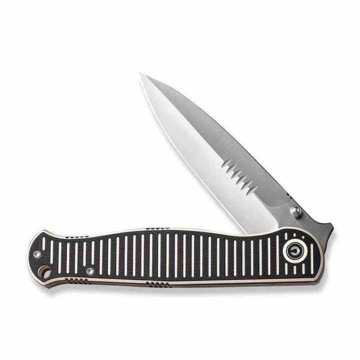 Couteau CIVIVI RS71 Dagger Ivory/Black Lame Acier Nitro-V Satin Manche G10 IKBS Linerlock Clip CIVC230251 - Livraison Gratuite