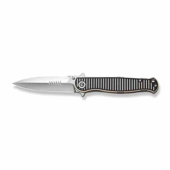 Couteau CIVIVI RS71 Dagger Ivory/Black Lame Acier Nitro-V Satin Manche G10 IKBS Linerlock Clip CIVC230251 - Livraison Gratuite