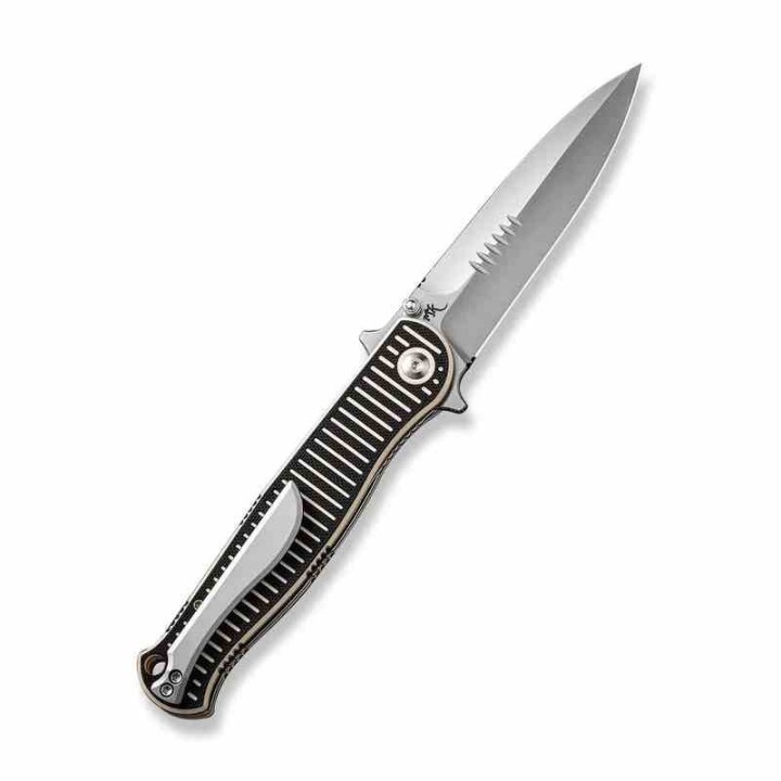 Couteau CIVIVI RS71 Dagger Ivory/Black Lame Acier Nitro-V Satin Manche G10 IKBS Linerlock Clip CIVC230251 - Livraison Gratuite