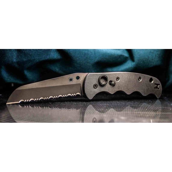 Couteau Automatique Spyderco Autonomy AUTO Lame Acier H-1 Serr Manche G10 Button Lock USA SC165GSBBK - Livraison Gratuite