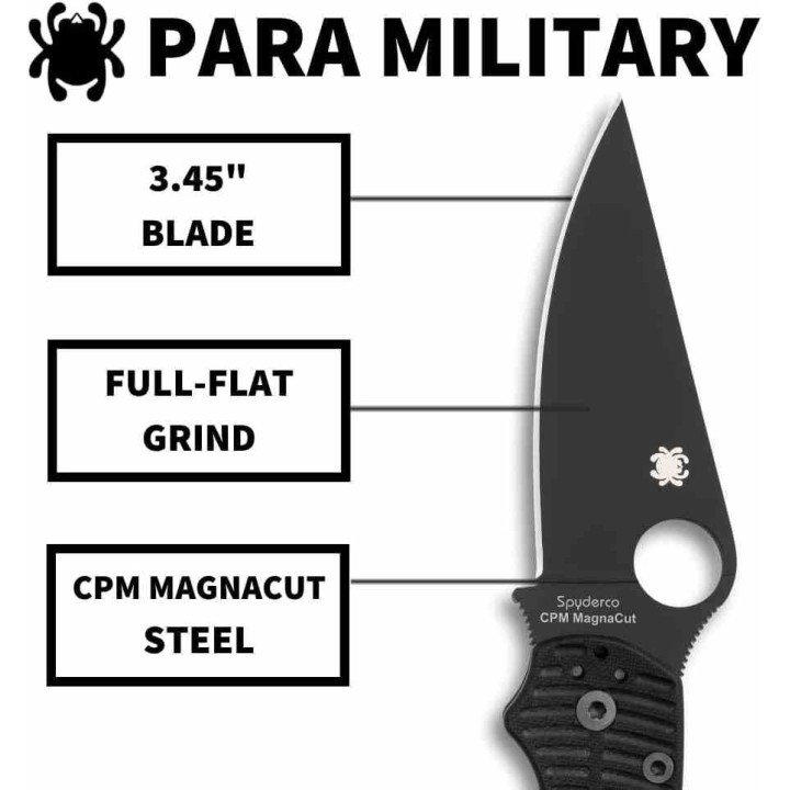 Couteau Spyderco Paramilitary 2 Salt CPM-MagnaCut Manche Black G10 Compession Lock Made USA SC81GMCBKP2 - Livraison Gratuite