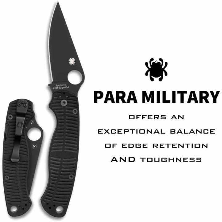 Couteau Spyderco Paramilitary 2 Salt CPM-MagnaCut Manche Black G10 Compession Lock Made USA SC81GMCBKP2 - Livraison Gratuite