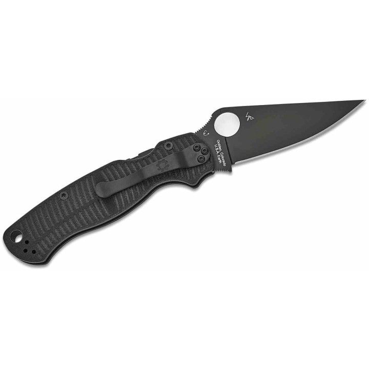 Couteau Spyderco Paramilitary 2 Salt CPM-MagnaCut Manche Black G10 Compession Lock Made USA SC81GMCBKP2 - Livraison Gratuite