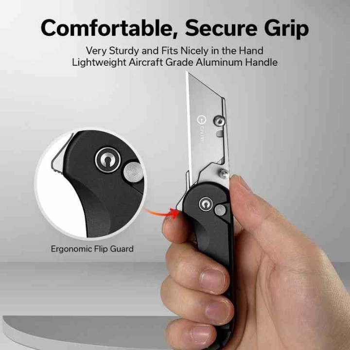 Couteau CIVIVI Elementum Utility Black Manche Aluminium Lame Acier 6Cr Button Lock Clip CIVC23039B1 - Livraison Gratuite