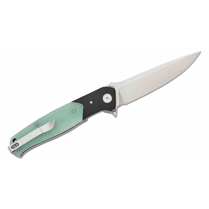 Couteau Bestech Swordfish Jade/Black Lame Acier CPM-MagnaCut Manche G10 IKBS Linerlock Clip BTKG03L - Livraison Gratuite