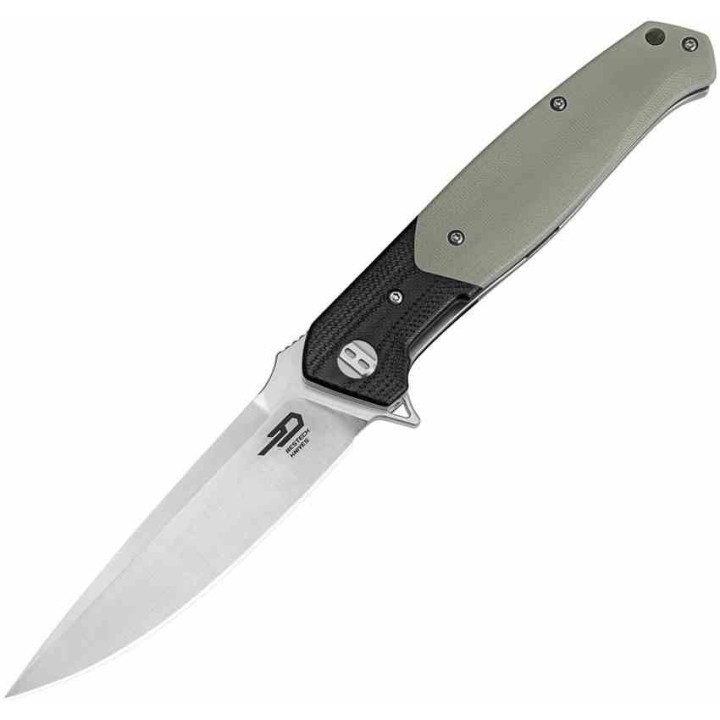 Couteau Bestech Swordfish Beige/black Lame Acier CPM-MagnaCut Manche G10 IKBS Linerlock Clip BTKG03K - Livraison Gratuite