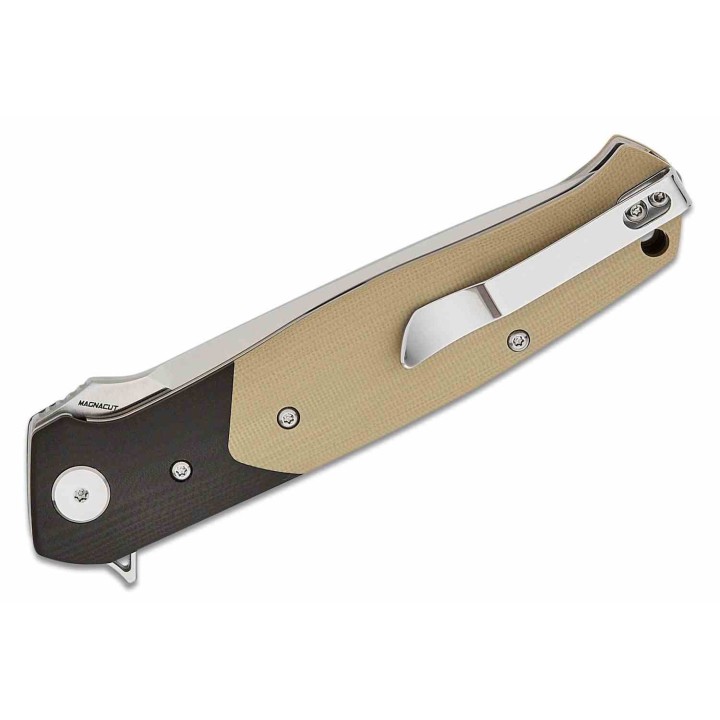 Couteau Bestech Swordfish Beige/black Lame Acier CPM-MagnaCut Manche G10 IKBS Linerlock Clip BTKG03K - Livraison Gratuite