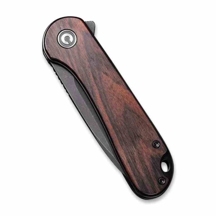 Couteau CIVIVI Elementum Ebony Manche Bois Lame Acier D2 Blk IKBS Linerlock CLip CIVC907W - Livraison Gratuite