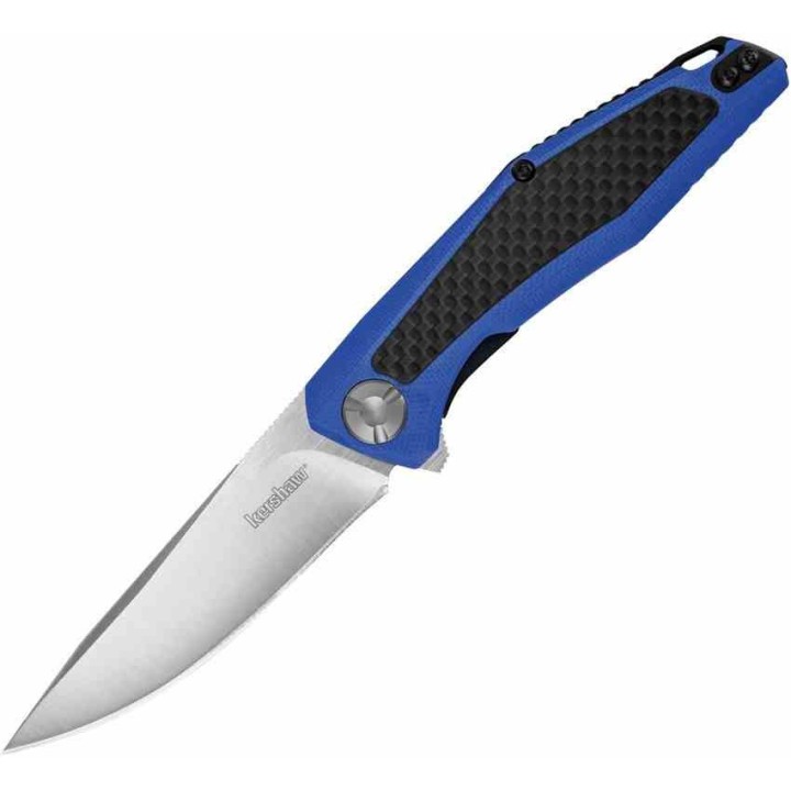 Couteau Kershaw Atmos Blue Manche G10/FCarbone Lame Acier 8Cr13MoV IKBS Clip Linerlock KS4037BLU - Livraison Gratuite