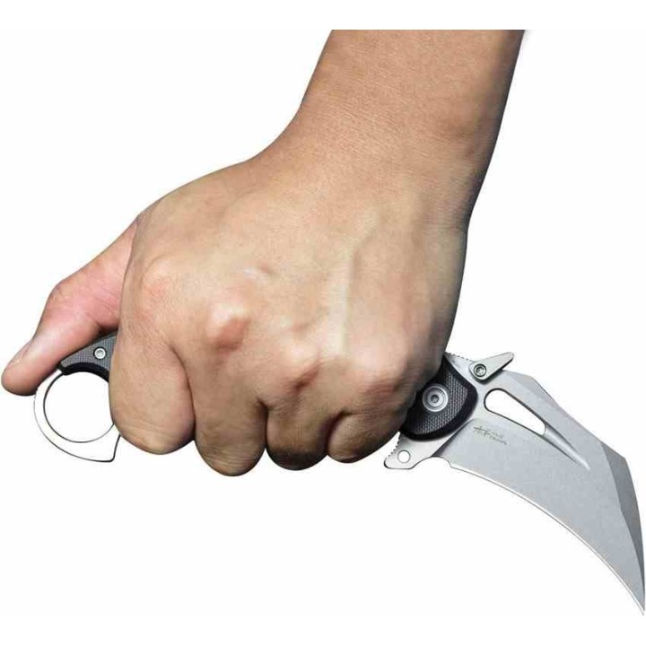 Couteau Kubey Wrath Karambit Black Manche G10 Lame Acier 14C28N Blade IKBS Linerlock Clip KUB261A - Livraison Gratuite