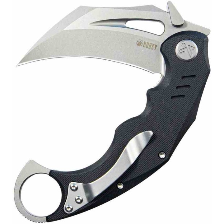 Couteau Kubey Wrath Karambit Black Manche G10 Lame Acier 14C28N Blade IKBS Linerlock Clip KUB261A - Livraison Gratuite