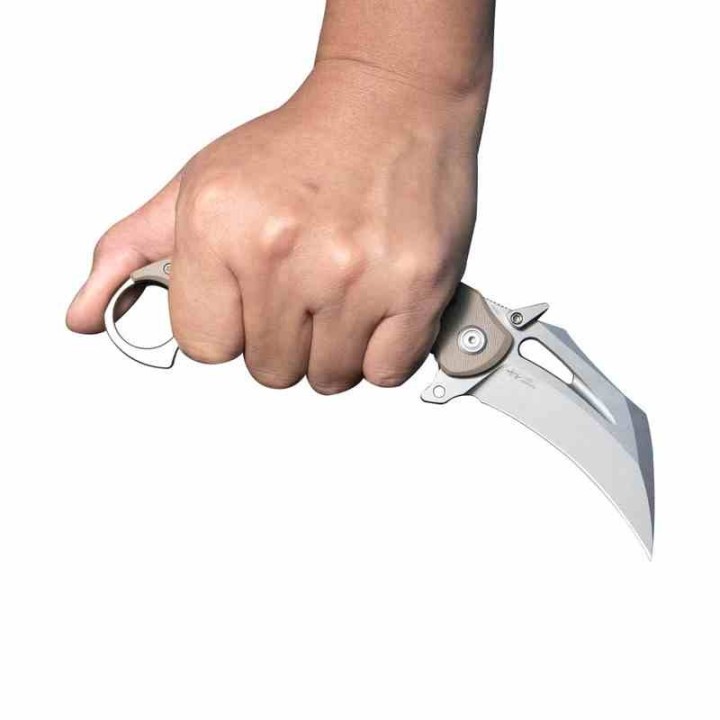 Couteau Kubey Wrath Karambit Green Manche G10 Lame Acier 14C28N IKBS Linerlock Clip KUB261B - Livraison Gratuite