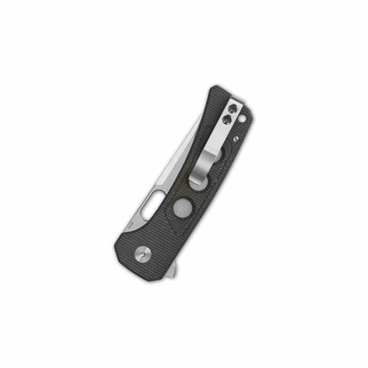 Couteau QSP Unicorn Dark Brown Manche Micarta Lame Acier 14C28N IKBS Button Lock Clip QS156A1 - Livraison Gratuite