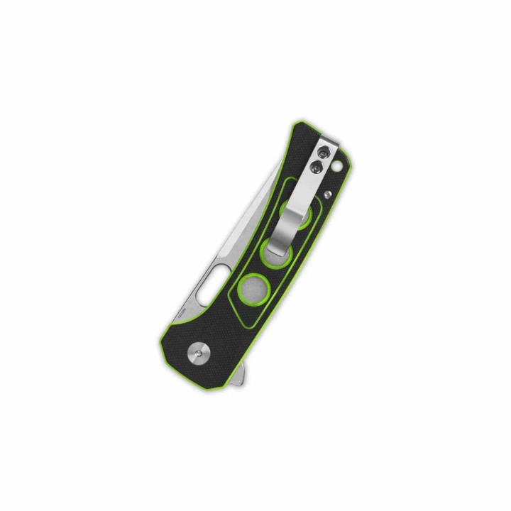 Couteau QSP Unicorn Black Neon Manche G10 Lame Acier 14C28N IKBS Button Lock Clip QS156C1 - Livraison Gratuite