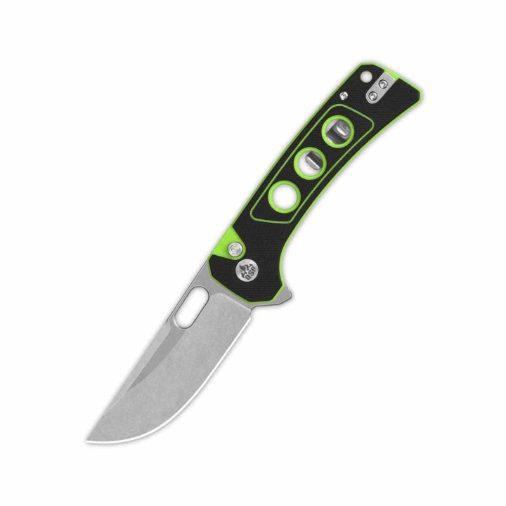 Couteau QSP Unicorn Black Neon Manche G10 Lame Acier 14C28N IKBS Button Lock Clip QS156C1 - Livraison Gratuite