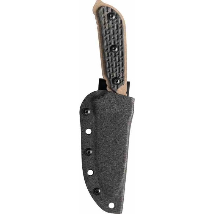 Couteau Tops Mil-Spie3 Elite Tan Lame Acier Carbone 1095 Manche Black Micarta Etui Kydex USA TPMIL3EBCM - Livraison Gratuite