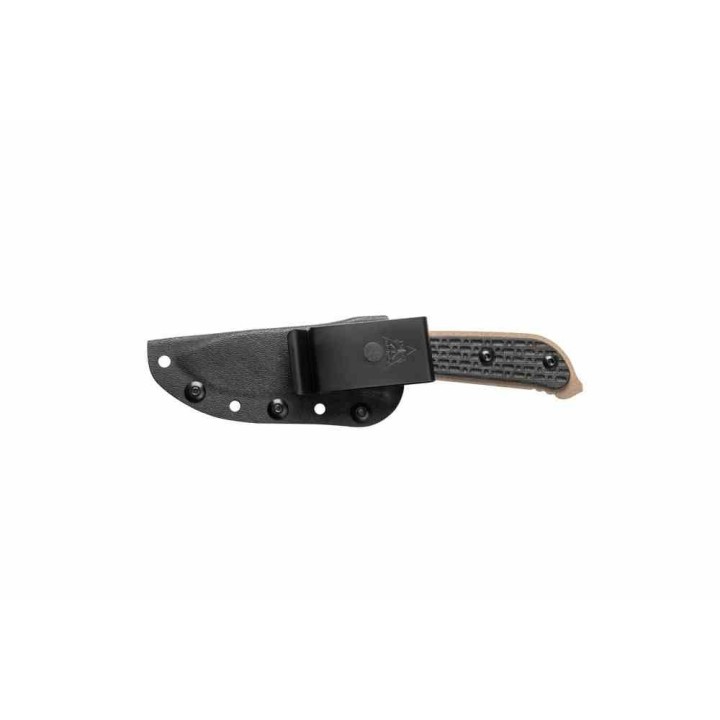 Couteau Tops Mil-Spie3 Elite Tan Lame Acier Carbone 1095 Manche Black Micarta Etui Kydex USA TPMIL3EBCM - Livraison Gratuite