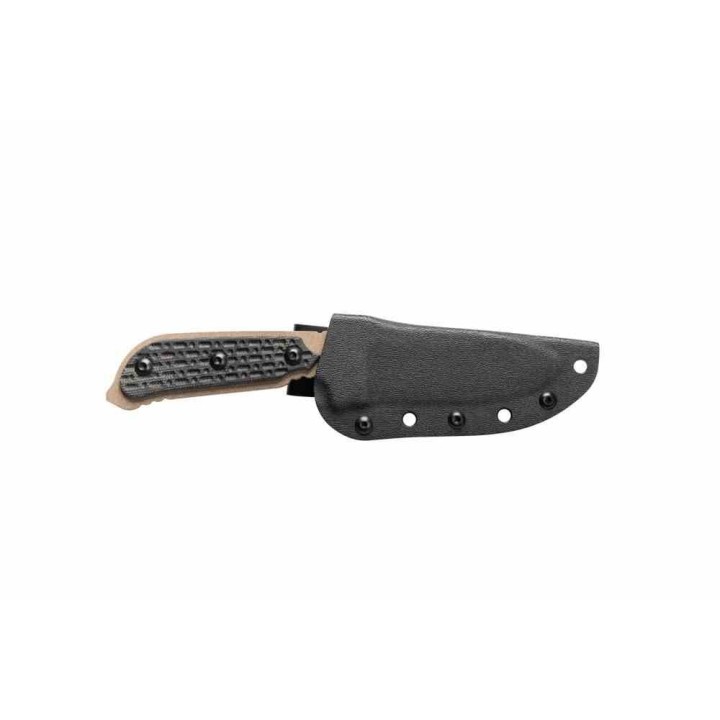 Couteau Tops Mil-Spie3 Elite Tan Lame Acier Carbone 1095 Manche Black Micarta Etui Kydex USA TPMIL3EBCM - Livraison Gratuite