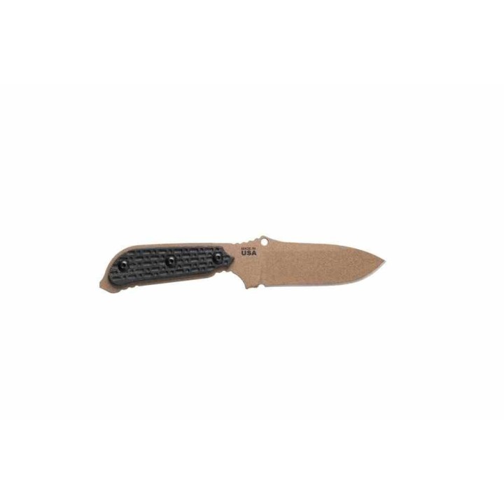 Couteau Tops Mil-Spie3 Elite Tan Lame Acier Carbone 1095 Manche Black Micarta Etui Kydex USA TPMIL3EBCM - Livraison Gratuite
