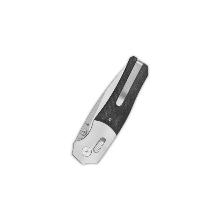 Couteau QSP Vault Black Manche Micarta/Alu Lame Acier 14C28N IKBS Crossbar Lock Clip QS157A1 - Livraison Gratuite