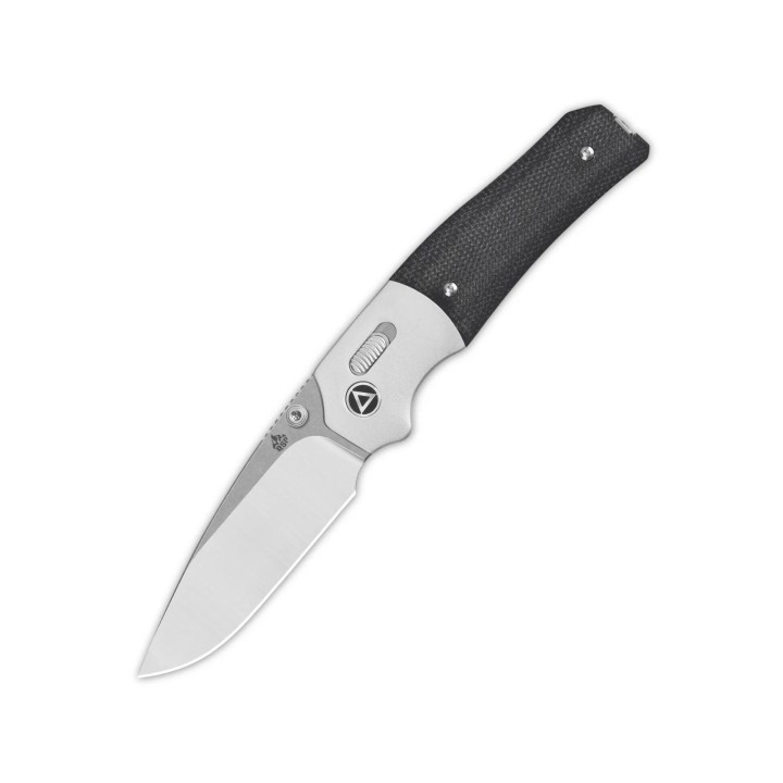 Couteau QSP Vault Black Manche Micarta/Alu Lame Acier 14C28N IKBS Crossbar Lock Clip QS157A1 - Livraison Gratuite
