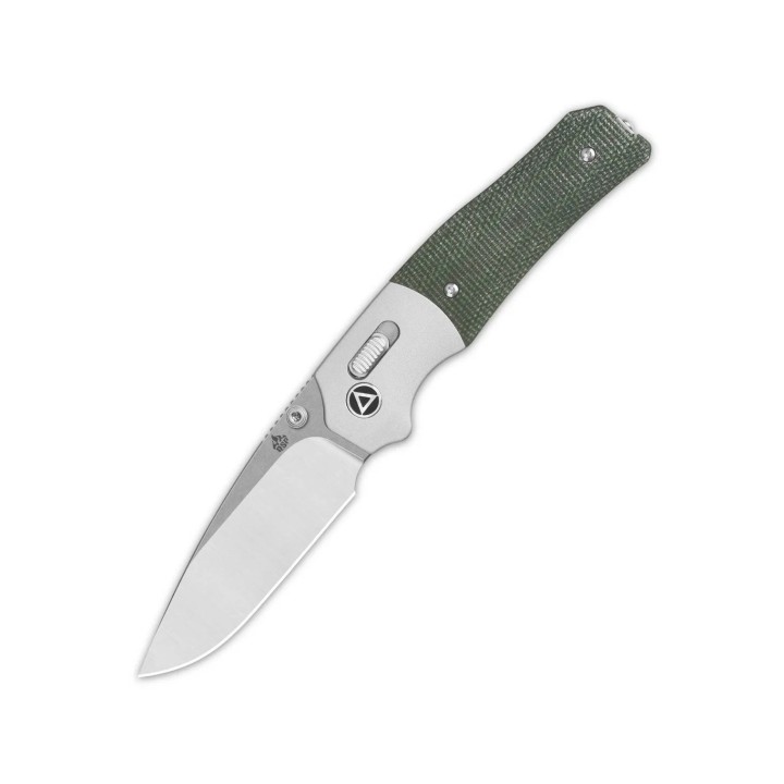 Couteau QSP Vault Green Manche Micarta/Alu Lame Acier 14C28N IKBS Crossbar Lock Clip QS157B1 - Livraison Gratuite