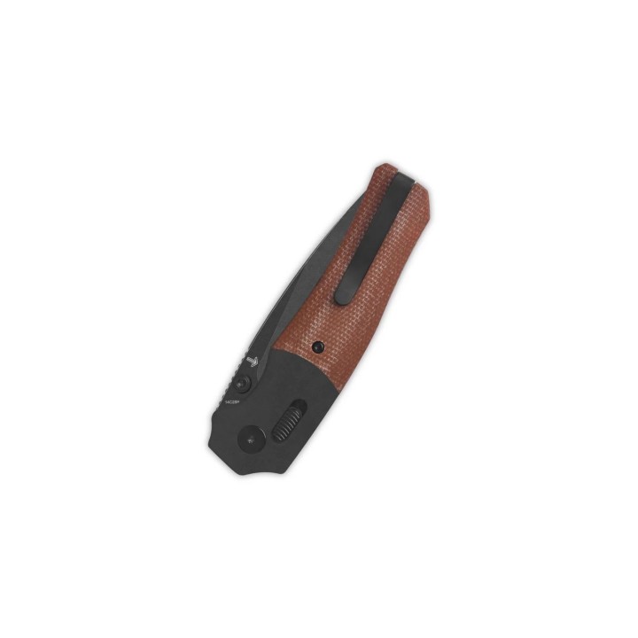 Couteau QSP Vault Tan Manche Micarta/Alu Lame Acier 14C28N BLK IKBS Crossbar Lock Clip QS157C2 - Livraison Gratuite