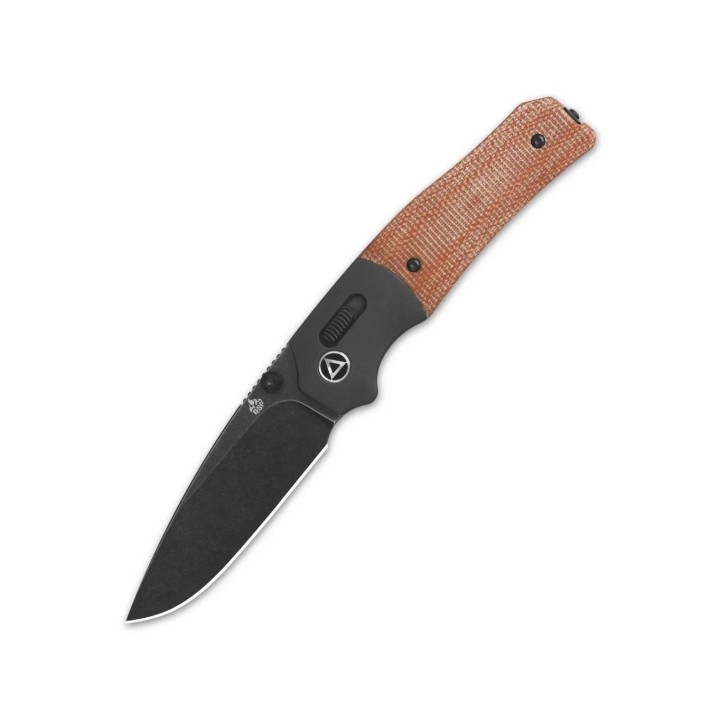 Couteau QSP Vault Tan Manche Micarta/Alu Lame Acier 14C28N BLK IKBS Crossbar Lock Clip QS157C2 - Livraison Gratuite