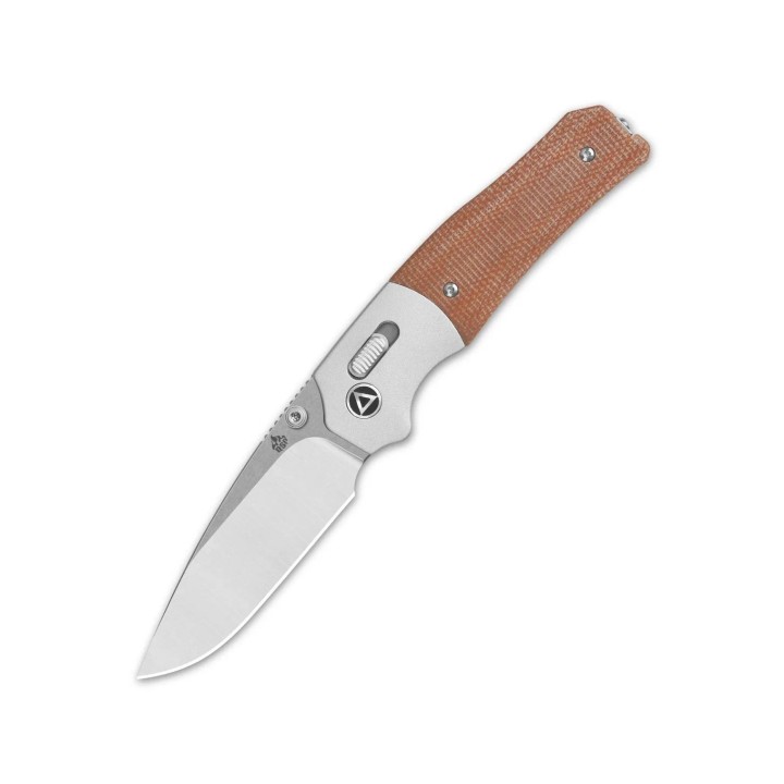 Couteau QSP Vault Tan Manche Micarta/Alu Lame Acier 14C28N IKBS Crossbar Lock Clip QS157C1 - Livraison Gratuite
