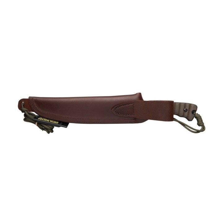 Couteau TOPS Wild Pig Hunter Lame Acier Carbone 1095 Manche Micarta Etui Cuir Made USA TPWPH04 - Livraison Gratuite