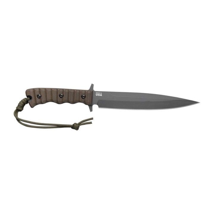 Couteau TOPS Wild Pig Hunter Lame Acier Carbone 1095 Manche Micarta Etui Cuir Made USA TPWPH04 - Livraison Gratuite