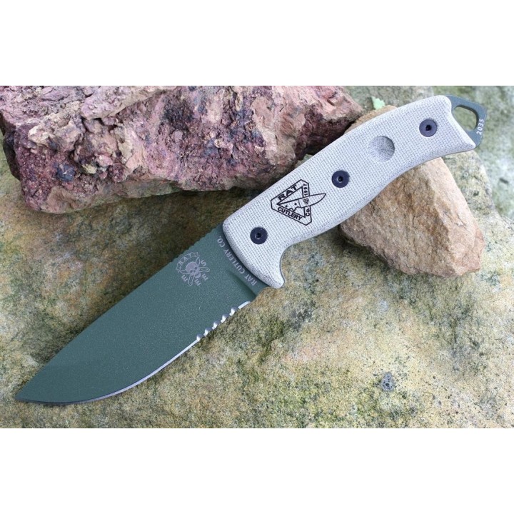   COUTEAU RAT CUTLERY ESEE RC5 - COUTEAU DE SURVIE RAT Cutlery RC-5 OD Serrated Knife w/ Kydex Sheath RC5SOD