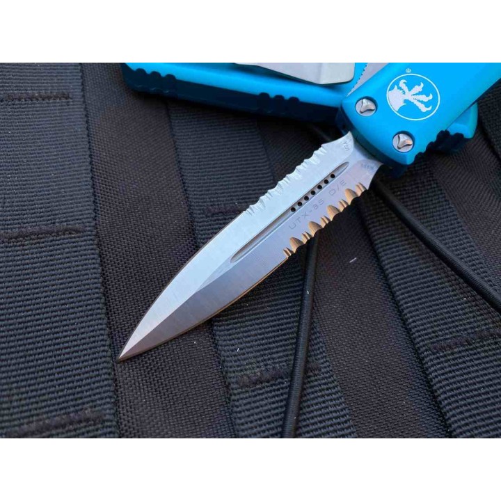 Couteau Microtech 232-5TQ UTX-85 AUTO OTF Lame Dague Serr Acier Premium Manche Turquoise USA MCT2325TQ - Livraison Gratuite