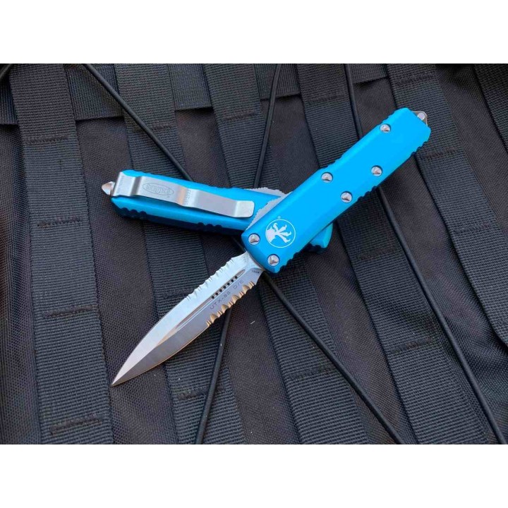 Couteau Microtech 232-5TQ UTX-85 AUTO OTF Lame Dague Serr Acier Premium Manche Turquoise USA MCT2325TQ - Livraison Gratuite