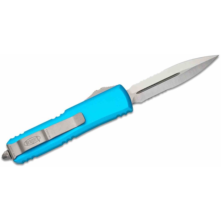 Couteau Microtech 232-5TQ UTX-85 AUTO OTF Lame Dague Serr Acier Premium Manche Turquoise USA MCT2325TQ - Livraison Gratuite