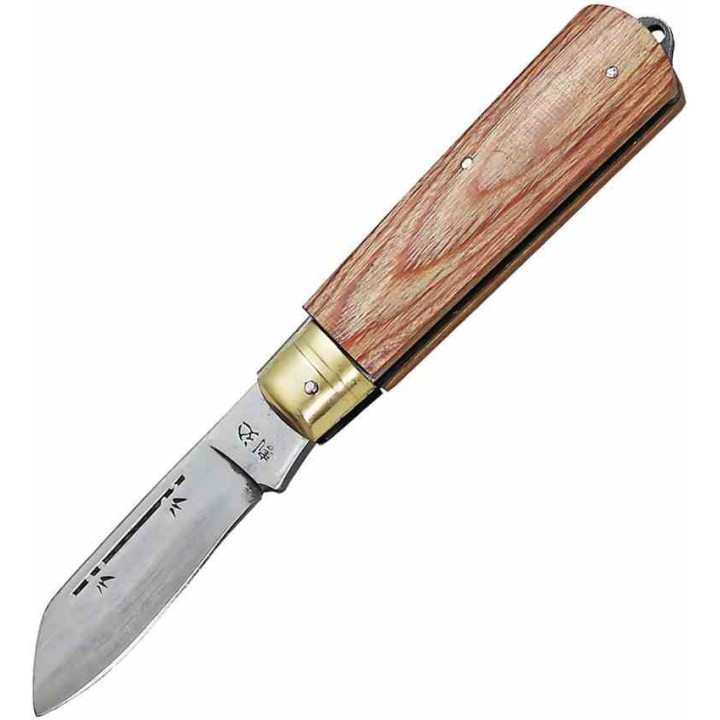 Couteau Kanetsune Slip Joint Craft Knife Lame Acier Carbone SK-4 Manche Bois Made Japan KT407 - Livraison Gratuite