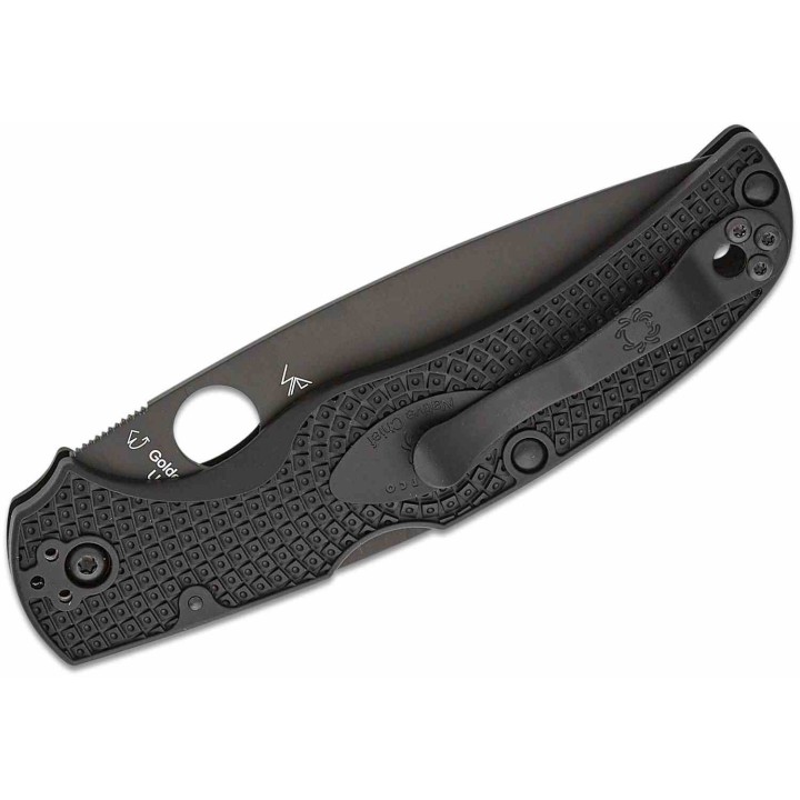 Couteau Spyderco Native Chief Lame Acier CTS-BD1N Serr Black Manche FRN Lockback USA SC244SBBK - Livraison Gratuite