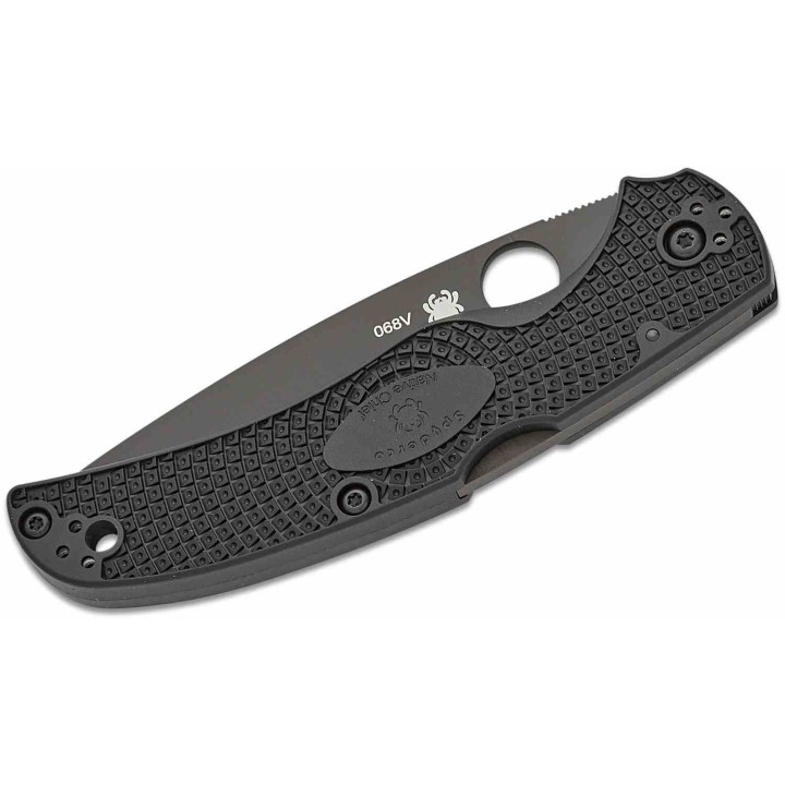 Couteau Spyderco Native Chief Lame Acier CTS-BD1N Serr Black Manche FRN Lockback USA SC244SBBK - Livraison Gratuite