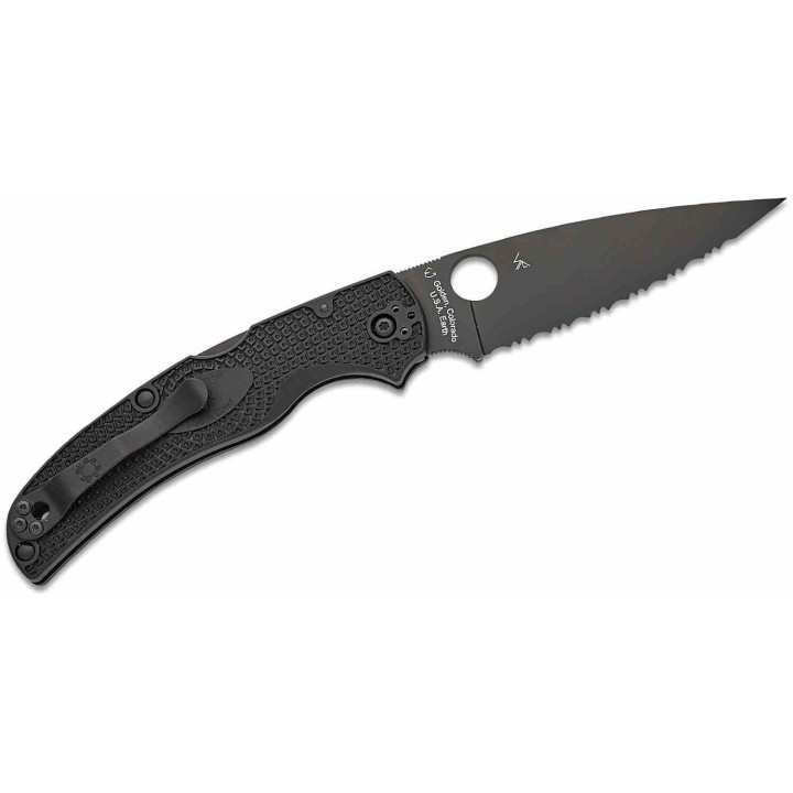 Couteau Spyderco Native Chief Lame Acier CTS-BD1N Serr Black Manche FRN Lockback USA SC244SBBK - Livraison Gratuite