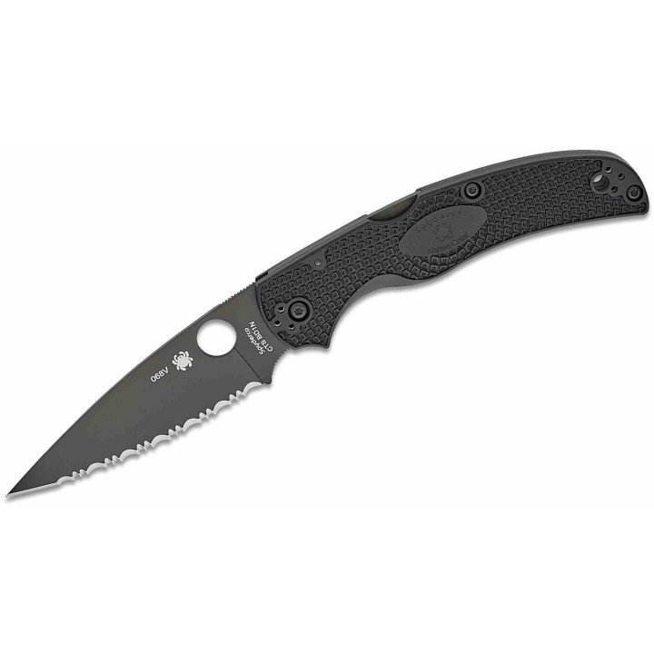 Couteau Spyderco Native Chief Lame Acier CTS-BD1N Serr Black Manche FRN Lockback USA SC244SBBK - Livraison Gratuite