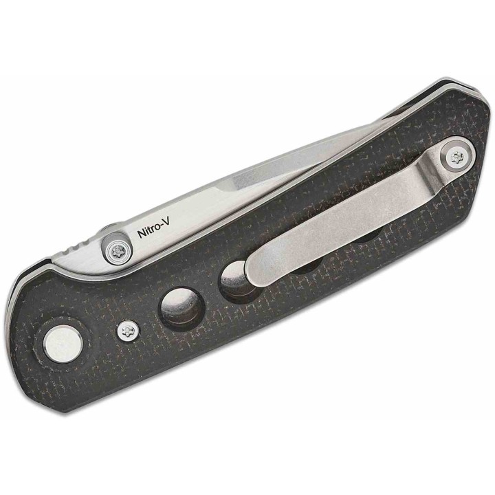 Couteau Reate Knives PL-XT Black Manche Micarta Lame Acier Nitro-V SW IKBS Pivot Lock Clip REA128 - Livraison Gratuite
