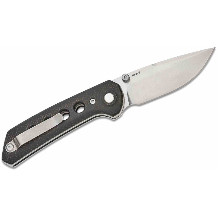 Couteau Reate Knives PL-XT Black Manche Micarta Lame Acier Nitro-V SW IKBS Pivot Lock Clip REA128 - Livraison Gratuite