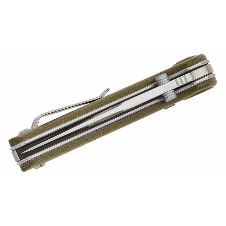 Couteau Reate Knives PL-XT Green Manche Micarta Lame Acier Nitro-V SW IKBS Pivot Lock Clip REA130 - Livraison Gratuite