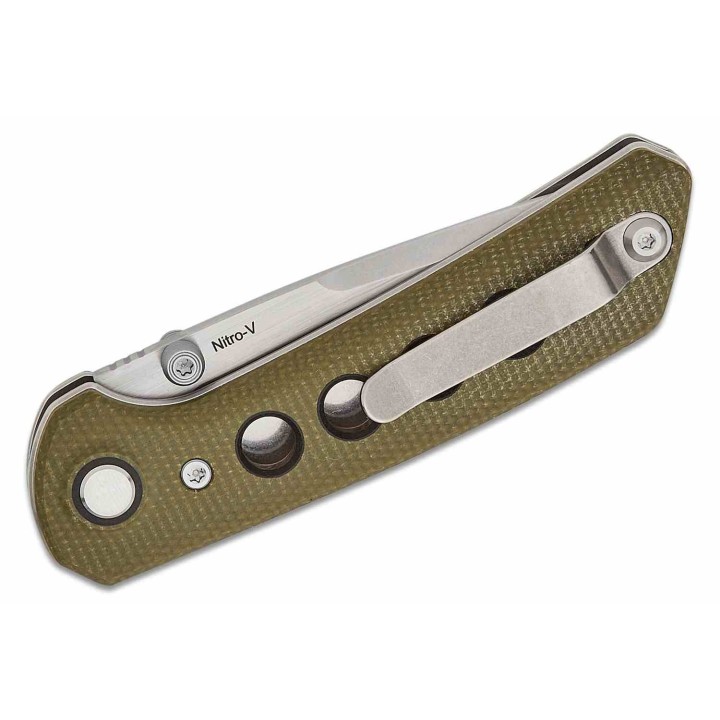 Couteau Reate Knives PL-XT Green Manche Micarta Lame Acier Nitro-V SW IKBS Pivot Lock Clip REA130 - Livraison Gratuite