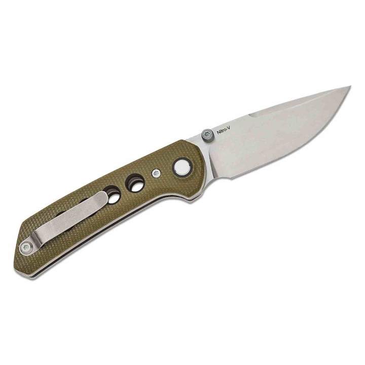 Couteau Reate Knives PL-XT Green Manche Micarta Lame Acier Nitro-V SW IKBS Pivot Lock Clip REA130 - Livraison Gratuite
