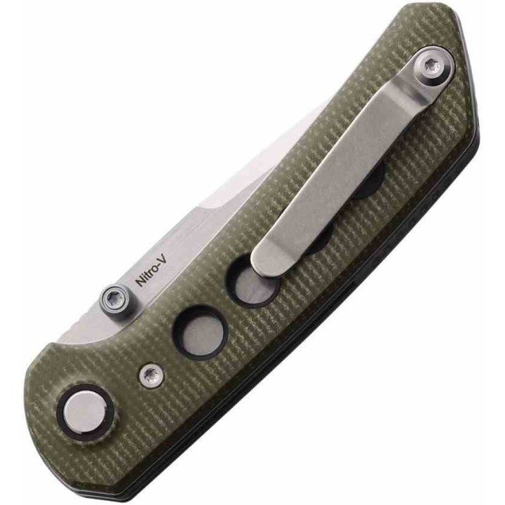Couteau Reate Knives PL-XT Green Manche Micarta Lame Acier Nitro-V SW IKBS Pivot Lock Clip REA130 - Livraison Gratuite