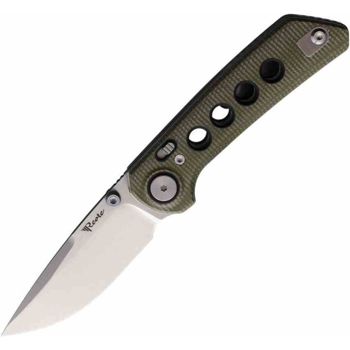 Couteau Reate Knives PL-XT Green Manche Micarta Lame Acier Nitro-V SW IKBS Pivot Lock Clip REA130 - Livraison Gratuite