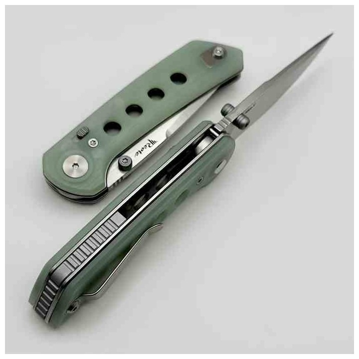Couteau Reate Knives PL-XT Jade Manche G10 Lame Acier Nitro-V SW IKBS Pivot Lock Clip REA134 - Livraison Gratuite