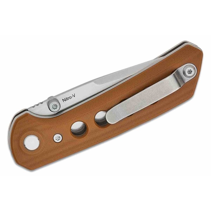 Couteau Reate Knives PL-XT Tan Manche G10 Lame Acier Nitro-V SW IKBS Pivot Lock Clip REA136 - Livraison Gratuite