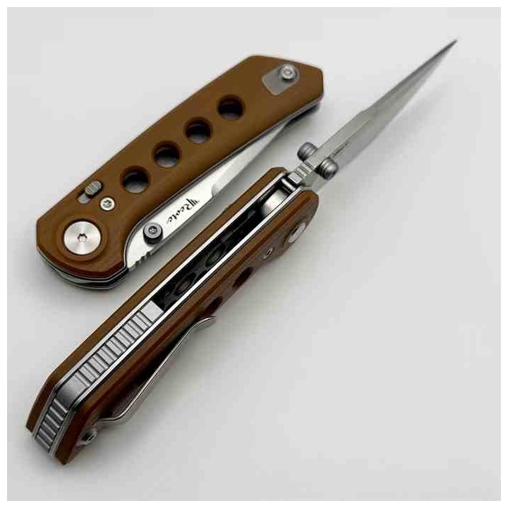 Couteau Reate Knives PL-XT Tan Manche G10 Lame Acier Nitro-V SW IKBS Pivot Lock Clip REA136 - Livraison Gratuite